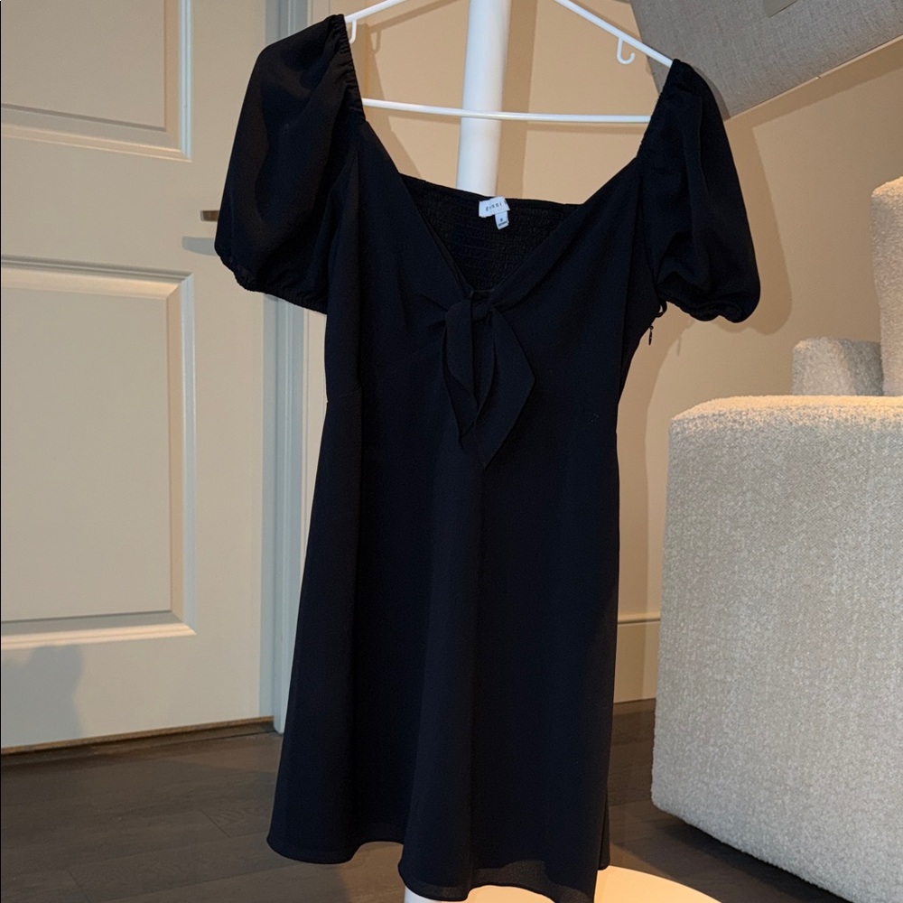 Gianni Bini Black Puff Sleeve Mini Dress